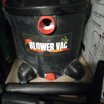 LOT 13  TWELVE GALLON SHOP VAC AND BLOWER WITH ATTACHMENTS