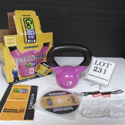 Go Fit Kettleball 7 Lb Weight, DVD In Box