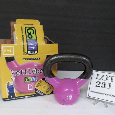Go Fit Kettleball 7 Lb Weight, DVD In Box