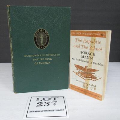 1954 Hammonds Illustrated Nature Book of America, and Republic and The School, Horace Mann, 1960