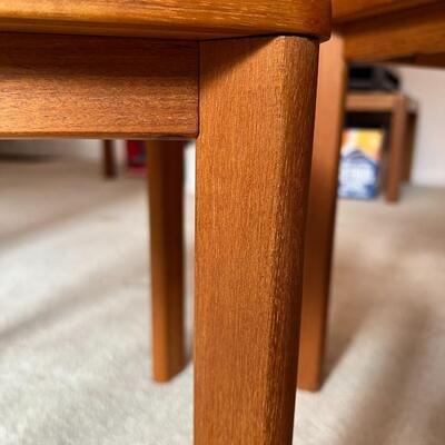 Set of 3 Vintage Denmark Mobelfabrikken Toften Teak Nesting Side Tables