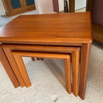 Set of 3 Vintage Denmark Mobelfabrikken Toften Teak Nesting Side Tables