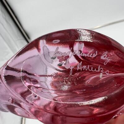 Lot of 4 Premium Fenton Cranberry Ruffled Cranberry Glass Items
