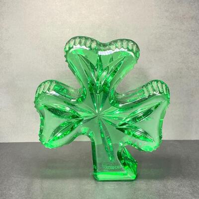 Waterford Crystal Shamrock Irish Green Clover W/ box