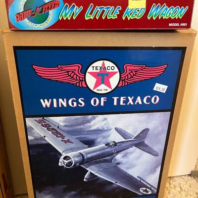 2 Wings Over Texaco Planes, Texaco 1925 Stakebed Truck, & Painted Decorative Saw