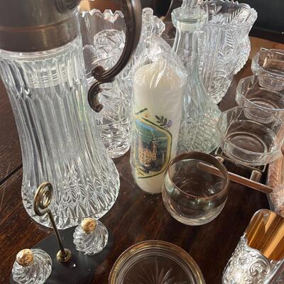 Glassware and Silver Serving Set
