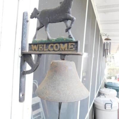 Vintage Horse Themed Cast Iron Welcome Bell