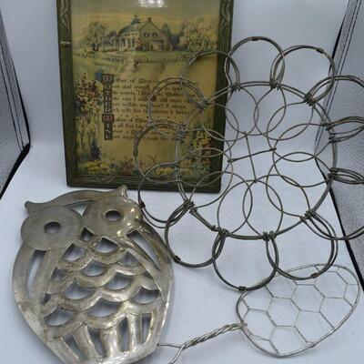 Owl Trivet Lot