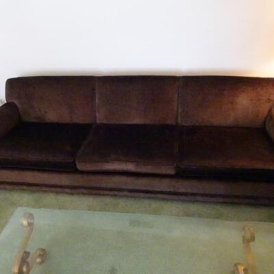 LOT 355   VINTAGE SOFA ON CASTERS IN VERY NICE CONDITION