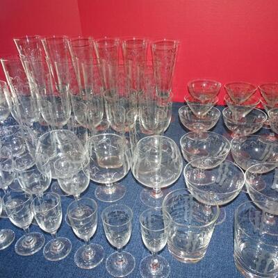 LOT 367. BAMBOO COLLECTION OF GLASSWARE