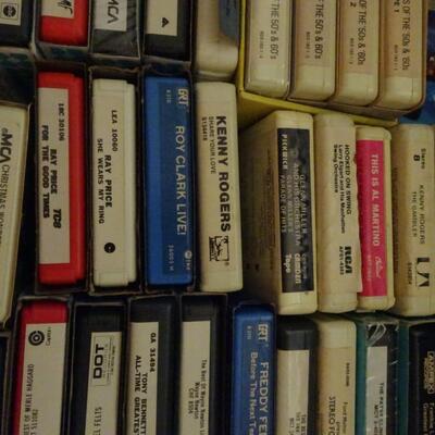 LOT 384. COLLECTION OF 8 TRACK TAPES, VHS AND BLANK VHS TAPES