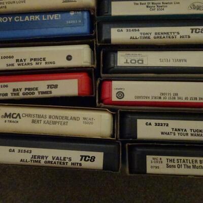 LOT 384. COLLECTION OF 8 TRACK TAPES, VHS AND BLANK VHS TAPES