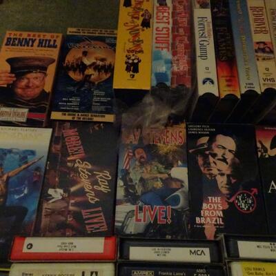LOT 384. COLLECTION OF 8 TRACK TAPES, VHS AND BLANK VHS TAPES