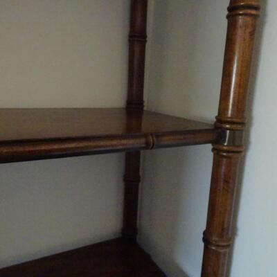 LOT 413. FAUX BAMBOO SHELVING UNIT