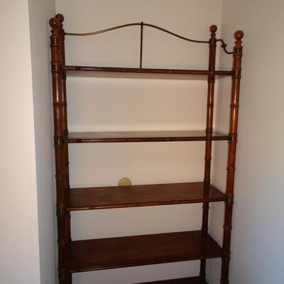 LOT 413. FAUX BAMBOO SHELVING UNIT