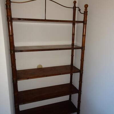 LOT 413. FAUX BAMBOO SHELVING UNIT