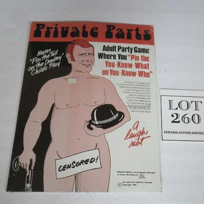 Funny Private Parts Adult Party Set, Unopened, 1981
