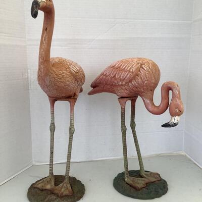 1036 Pair of Iron Pink Flamingos