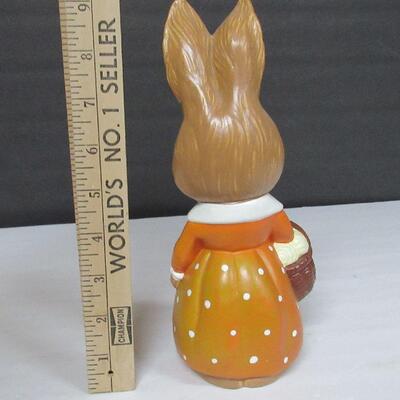 Large Rabbit Lady Figurine, Vintage Japan