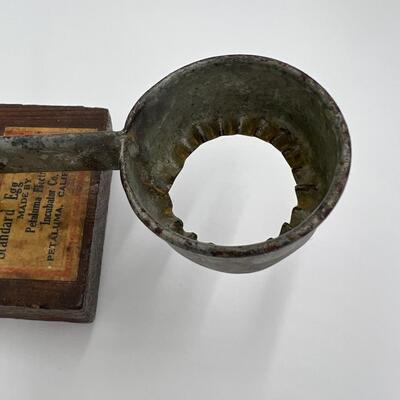 Antique Lot of 3 Egg Related Collectibles incl Primitive Egg Carrier Egg Scale and Humpty Dumpty