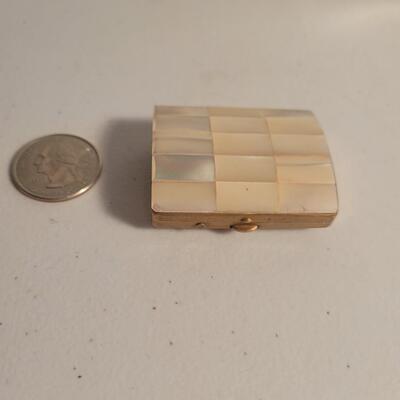 Brass and mother of pearl snuff Box