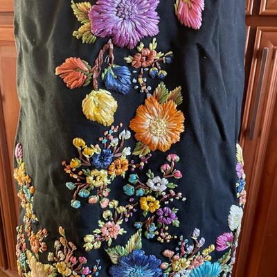 ST Vintage loom straw flower dress