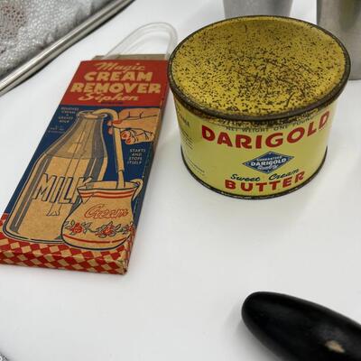 Antique Large Lot of Dairy Milk Butter and Ice Cream Related Collectibles