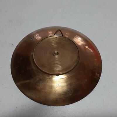 Vintage 5in brass hanging plate