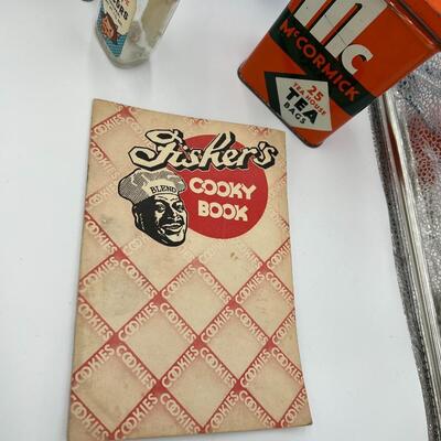 Large Lot of Antique Baking Related Ephemera, Boxes, Tins, Spices, Toaster, and Tools