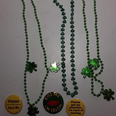Assorted necklaces and buttons