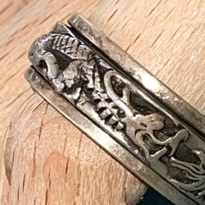 AA  STERLING SILVER DRAGON SPINNER RING MK925