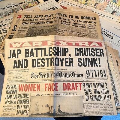 Large Lot of Vintage and Antique Newspapers and Comics