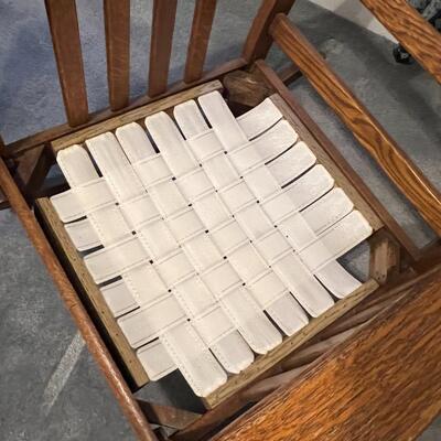 Antique Mission Style Quarter Sawn Oak Wood Rocking Chair