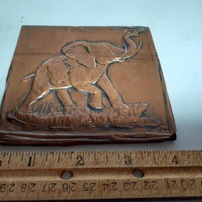 Vintage hand hammered copper elephant