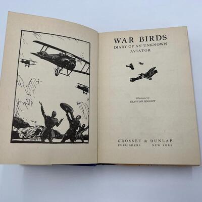 1926 War Birds Diary of an Unknown Aviator Grosset & Dunplap