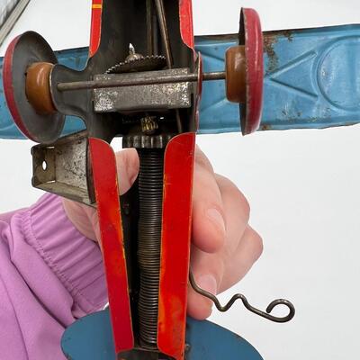 Very Rare Early Louis Marx & Co Wind Up Tin Toy Plane