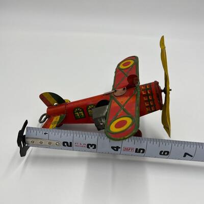 Very Rare Early Louis Marx & Co Wind Up Tin Toy Plane