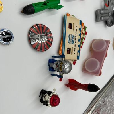 Large Lot of Vintage Space Toys Ephemera and Rocket Ships