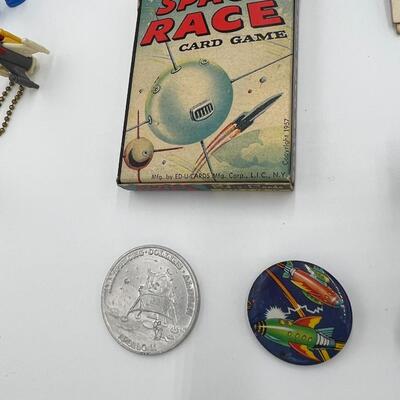 Large Lot of Vintage Space Toys Ephemera and Rocket Ships
