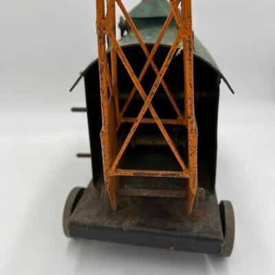 1920s or 1930s Antique Pressed Steel Toy Crane with Magnet