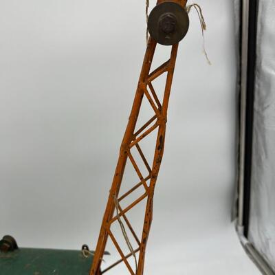 1920s or 1930s Antique Pressed Steel Toy Crane with Magnet