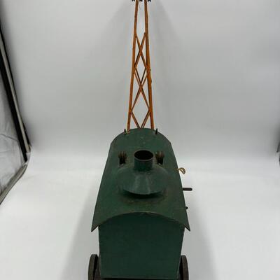 1920s or 1930s Antique Pressed Steel Toy Crane with Magnet