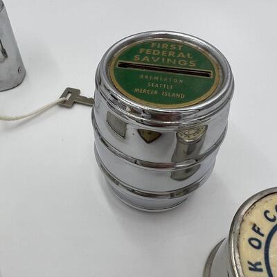 Lot of 13 Seattle Area Vintage Coin Banks