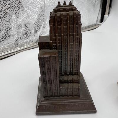 Vintage Lot of 5 Metal Coin Banks of Abraham Lincoln Northern Life Tower Seattle and Mountain Ram