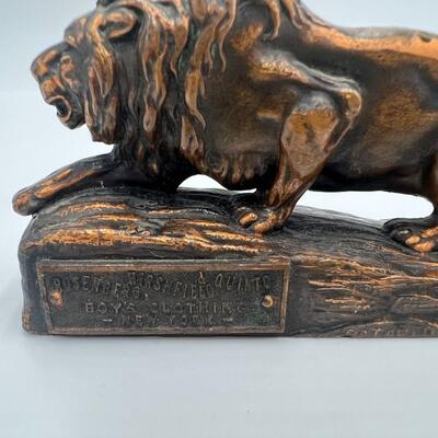 Antique Circa 1900 Bronze Lion NYC Rosenberg Boys Clothing