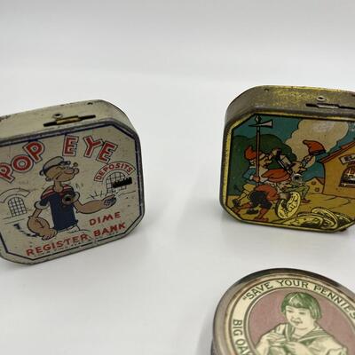 Premium Lot of 6 Dime Coin Banks with Popular Culture Themes