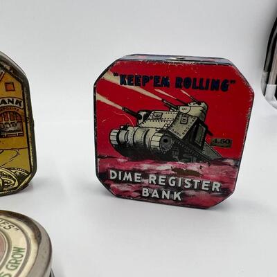 Premium Lot of 6 Dime Coin Banks with Popular Culture Themes