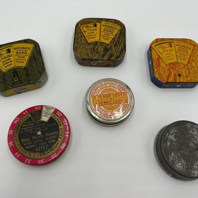 Premium Lot of 6 Dime Coin Banks with Popular Culture Themes