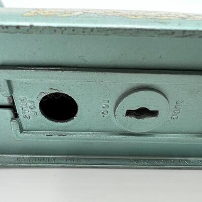 Rare Vintage Strato Mechanical Coin Bank of Rocket Ship and Moon