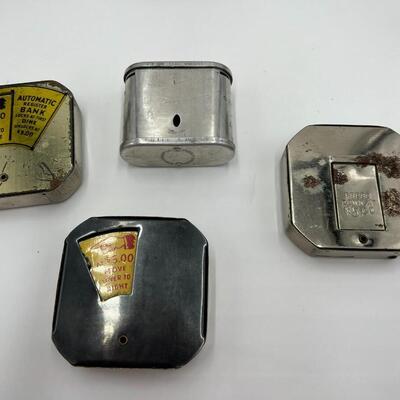 Lot of 11 Vintage Metal Dime Coin Banks